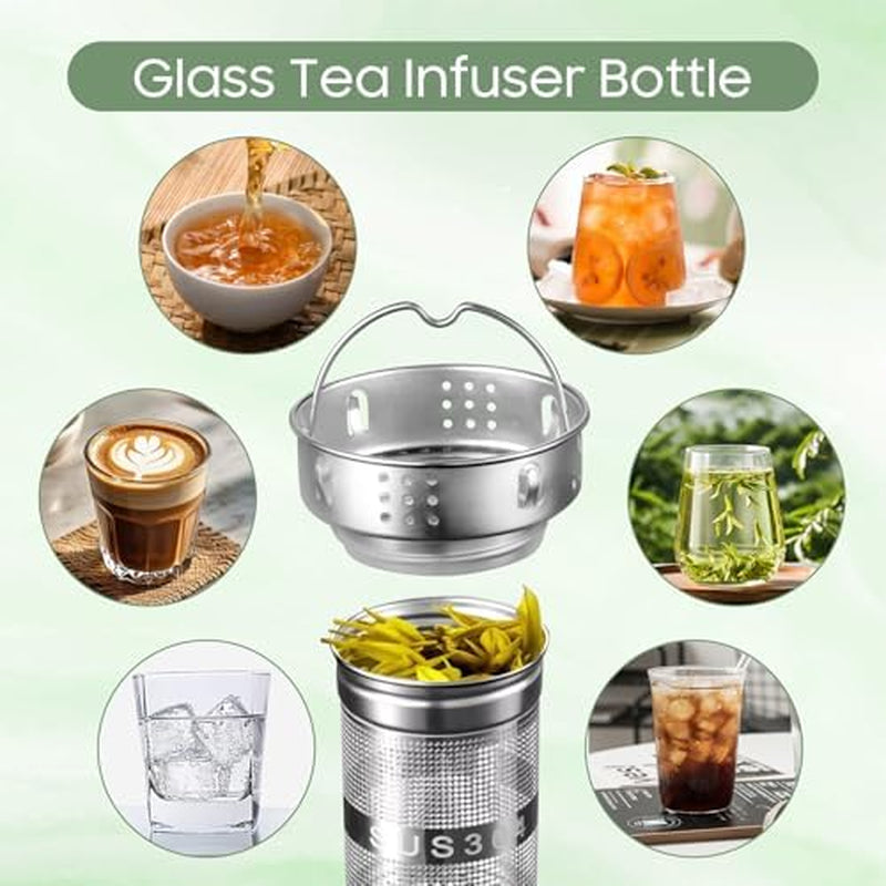 Tea Infuser Bottle 1000 ml, Glass Loose Leaf Tea Maker – image 2
