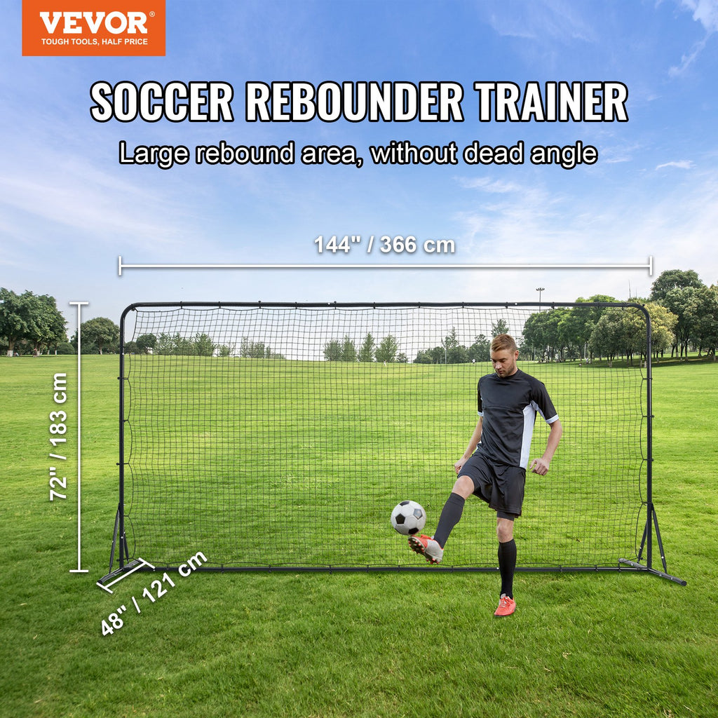 12 x 6 ft Soccer Rebounder Net With Steel Frame and Bag – image 2