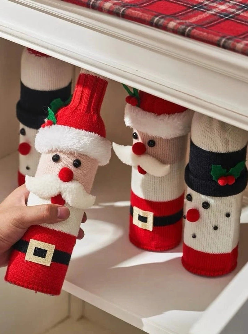 Knitted Christmas Wine Bottle Covers – Set of 3 – image 7