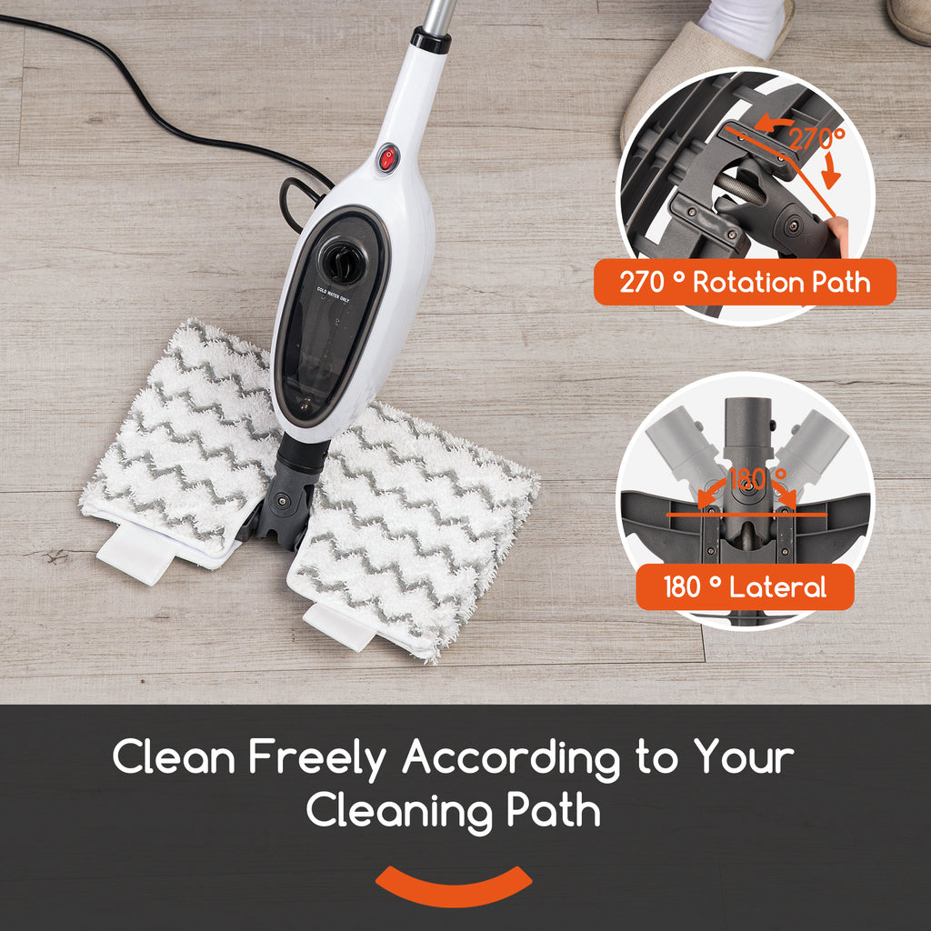 Steam Mop with 8 Attachments, 1200W Double-Sided Floor Steamer – image 9