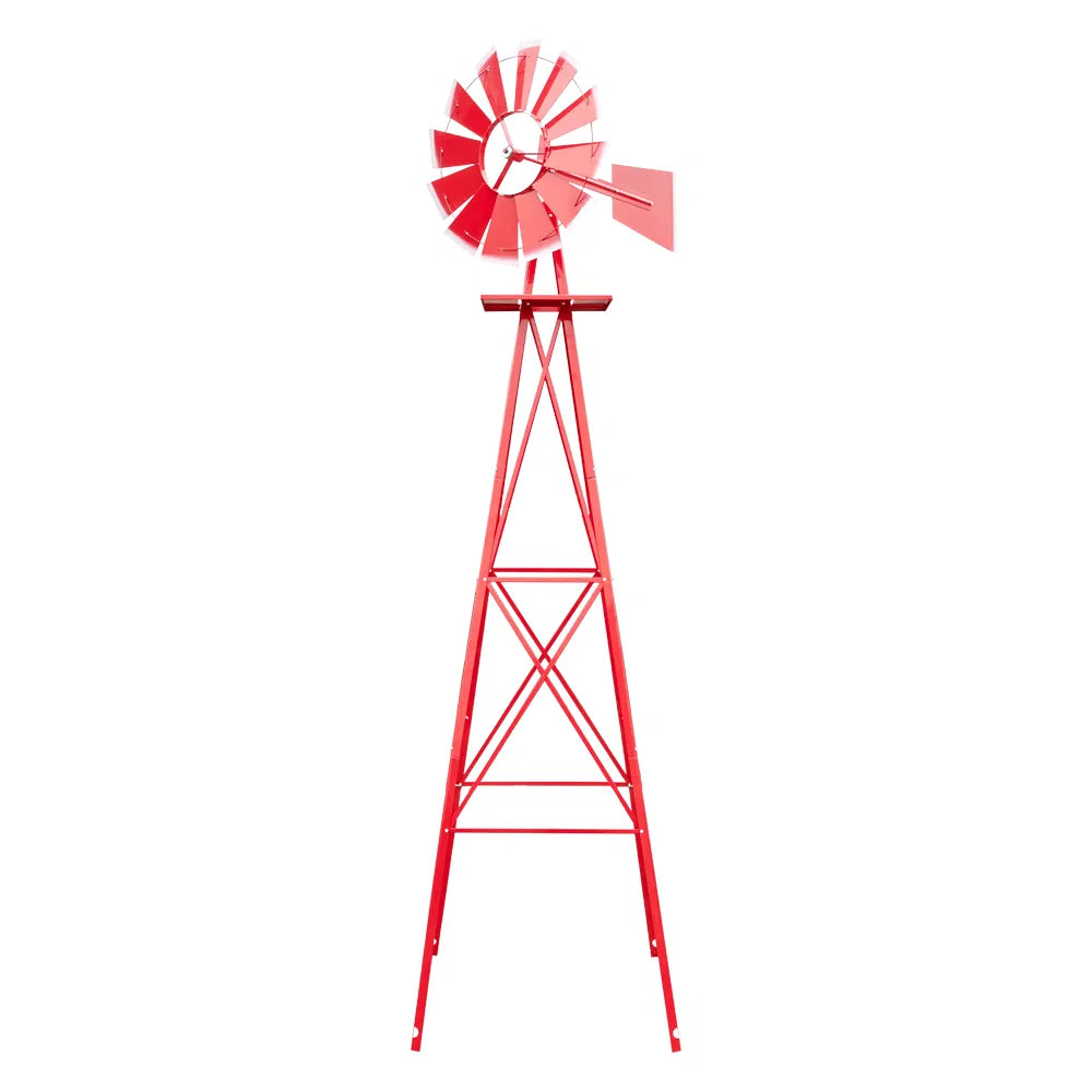Decorative Garden Windmill 8 Ft, Steel Yard Windmill with Ball Bearing – image 1