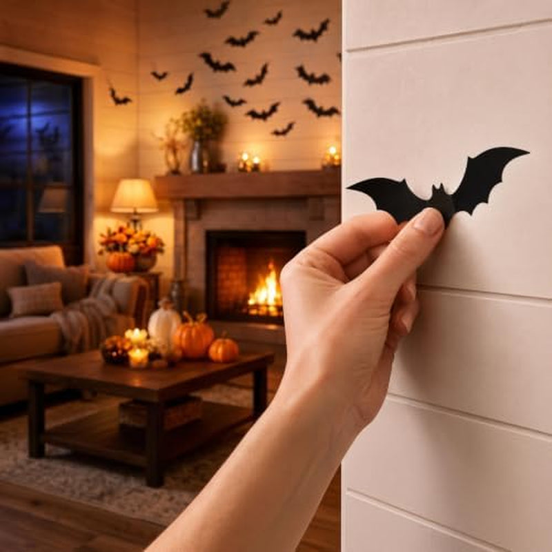 3D Bat Wall Decor – 56 Pack Halloween Wall Bats in 4 Sizes – image 8