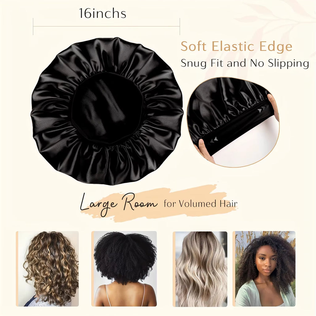 Heatless Hair Curler Set – Satin Sleep Cap & Clips – image 5