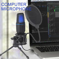 USB Condenser Microphone with RGB Light for Streaming and Podcasts