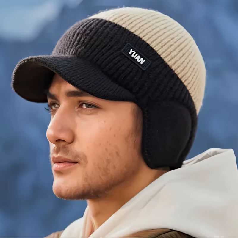 Knit Baseball Cap with Ear Flaps Fleece Lined Winter Hat – image 6