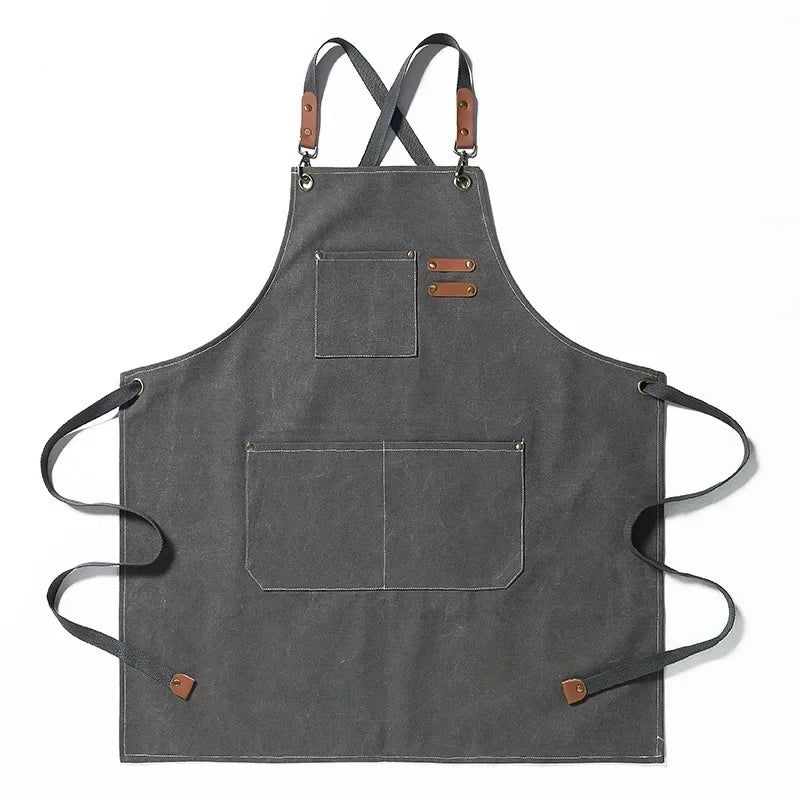 Canvas Work Apron – Cotton Shop and Grill Apron, Unisex