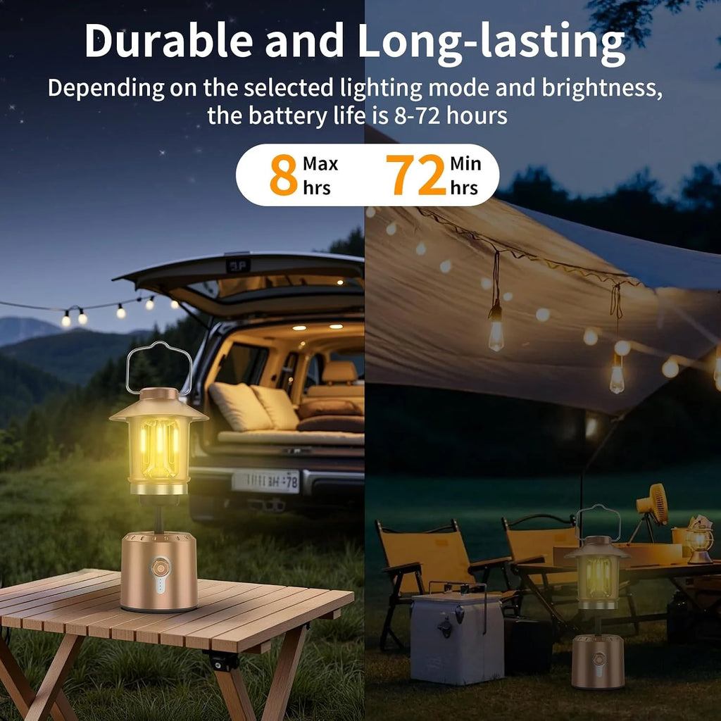 Rechargeable Camping Lantern 8000mAh, Vintage Copper, 3 Light Modes – image 4