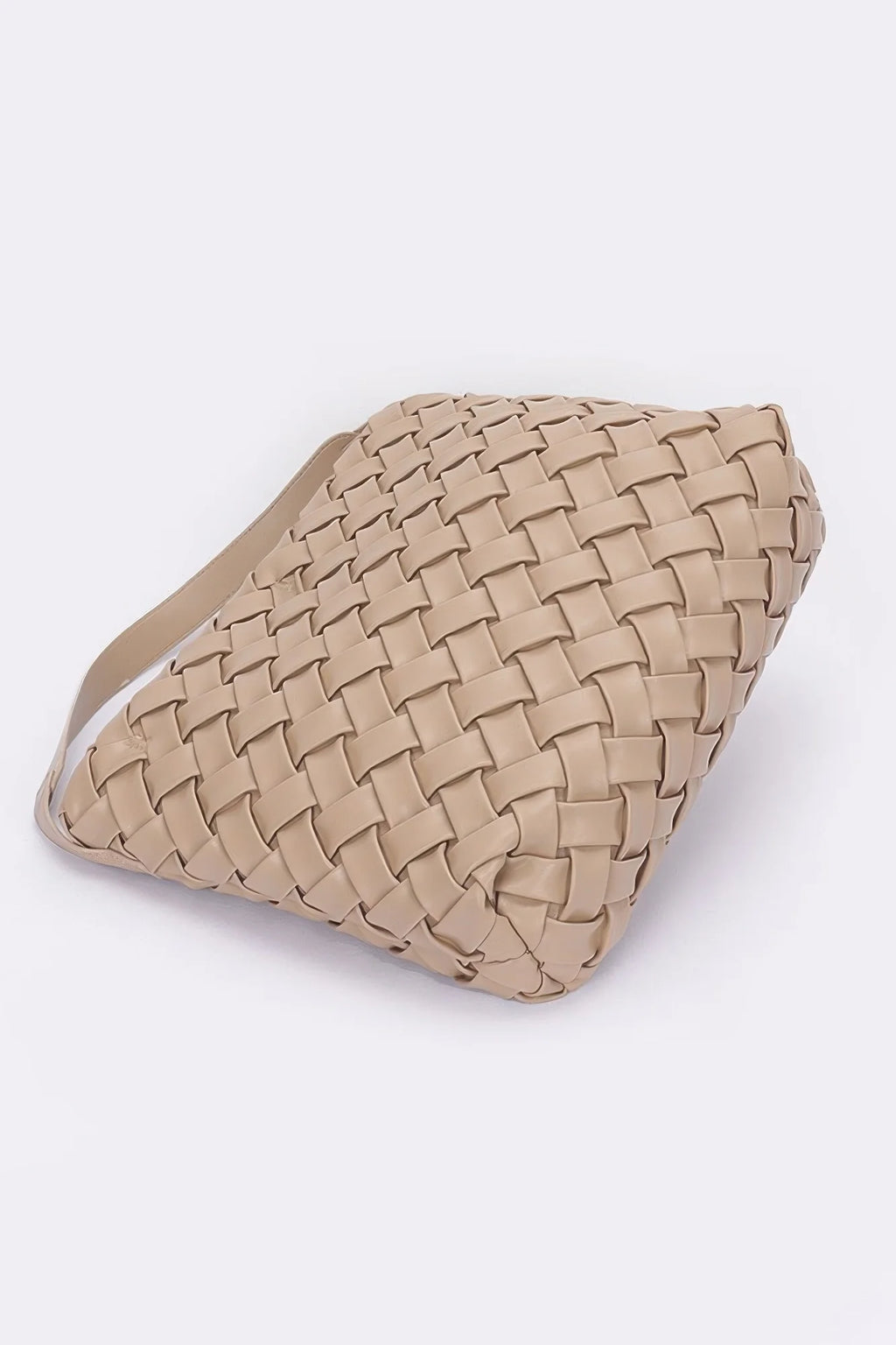 Braided Faux Leather Hobo Bag, Embossed Shoulder Bag – image 4