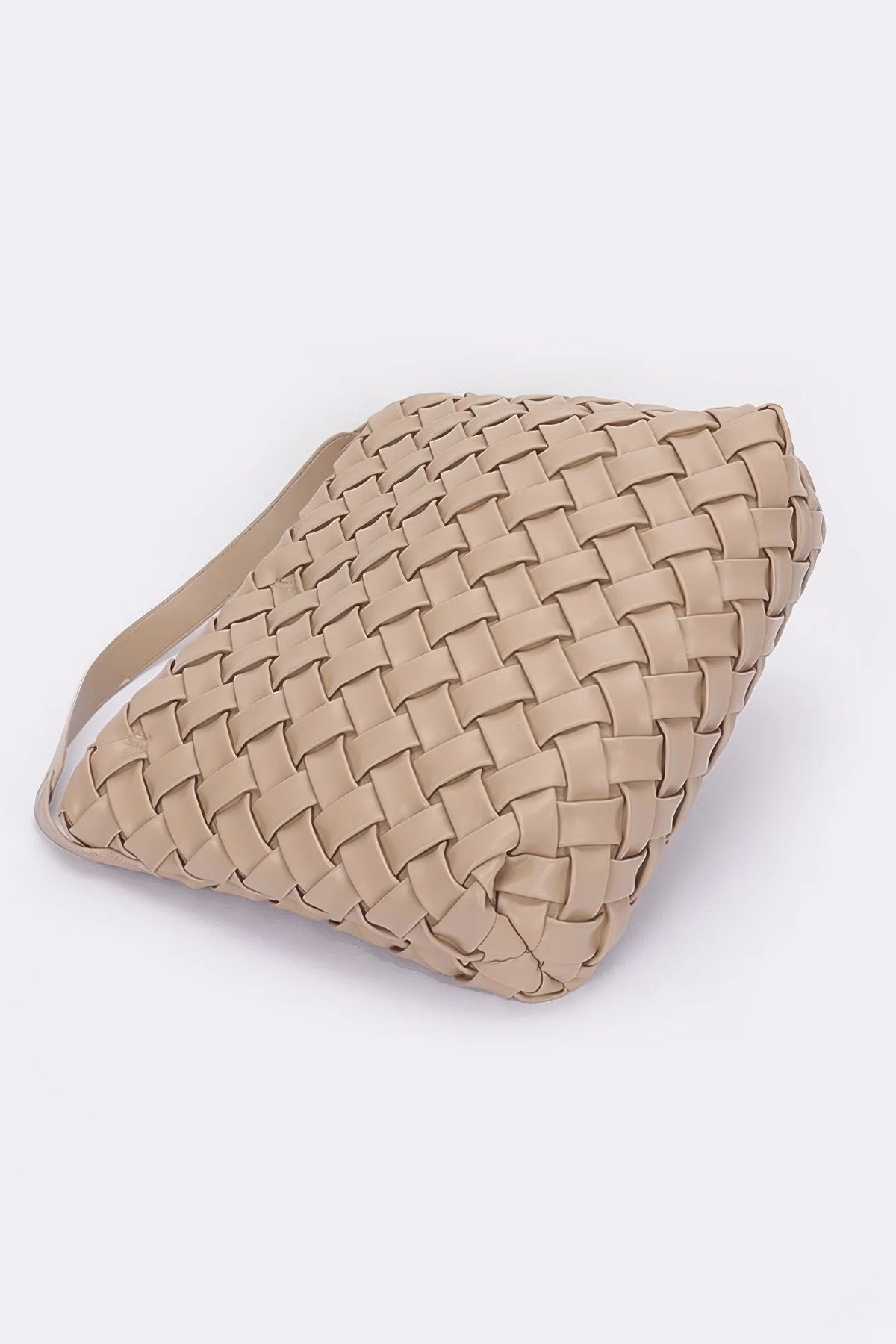 Braided Faux Leather Hobo Bag, Embossed Shoulder Bag – image 4
