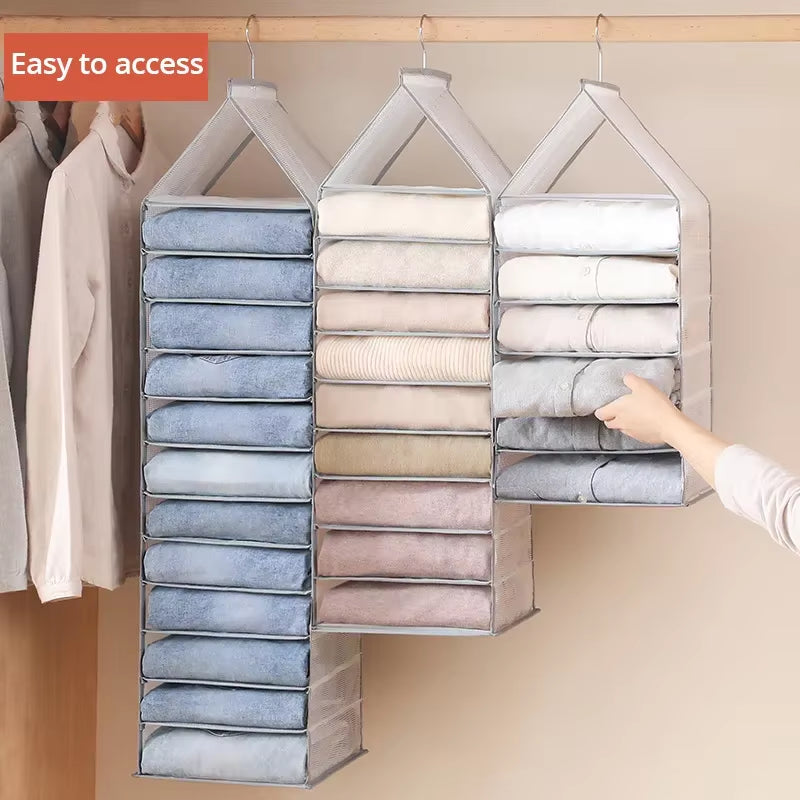 Hanging Closet Organizer – Clear 6, 9 or 12 Compartment Bag – image 4