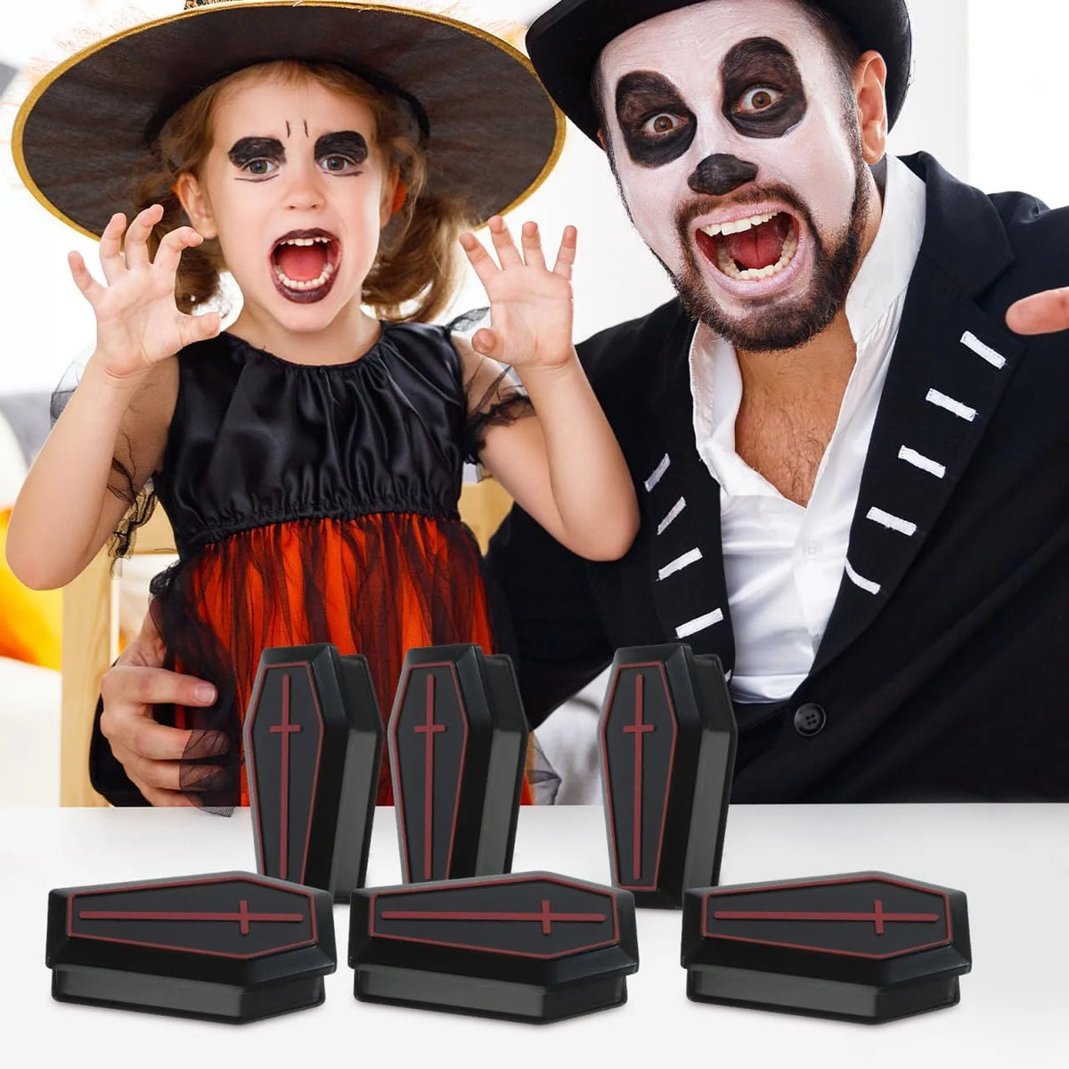 Halloween Mini Coffin Boxes – 10 Pack Black Treat Boxes with Lids – image 2
