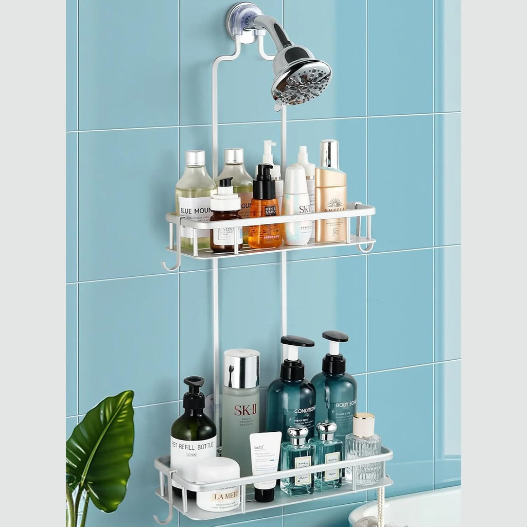 Hanging Shower Caddy, Anti-Swing Organizer with 4 Hooks – image 9