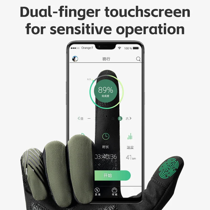 Cycling Gloves, Full Finger Padded Touchscreen Bike Gloves – image 4