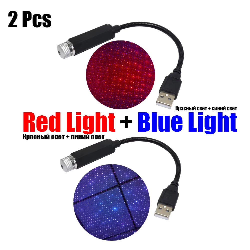 Car Roof Star Projector - USB Galaxy Night Light for Car Interior & Room