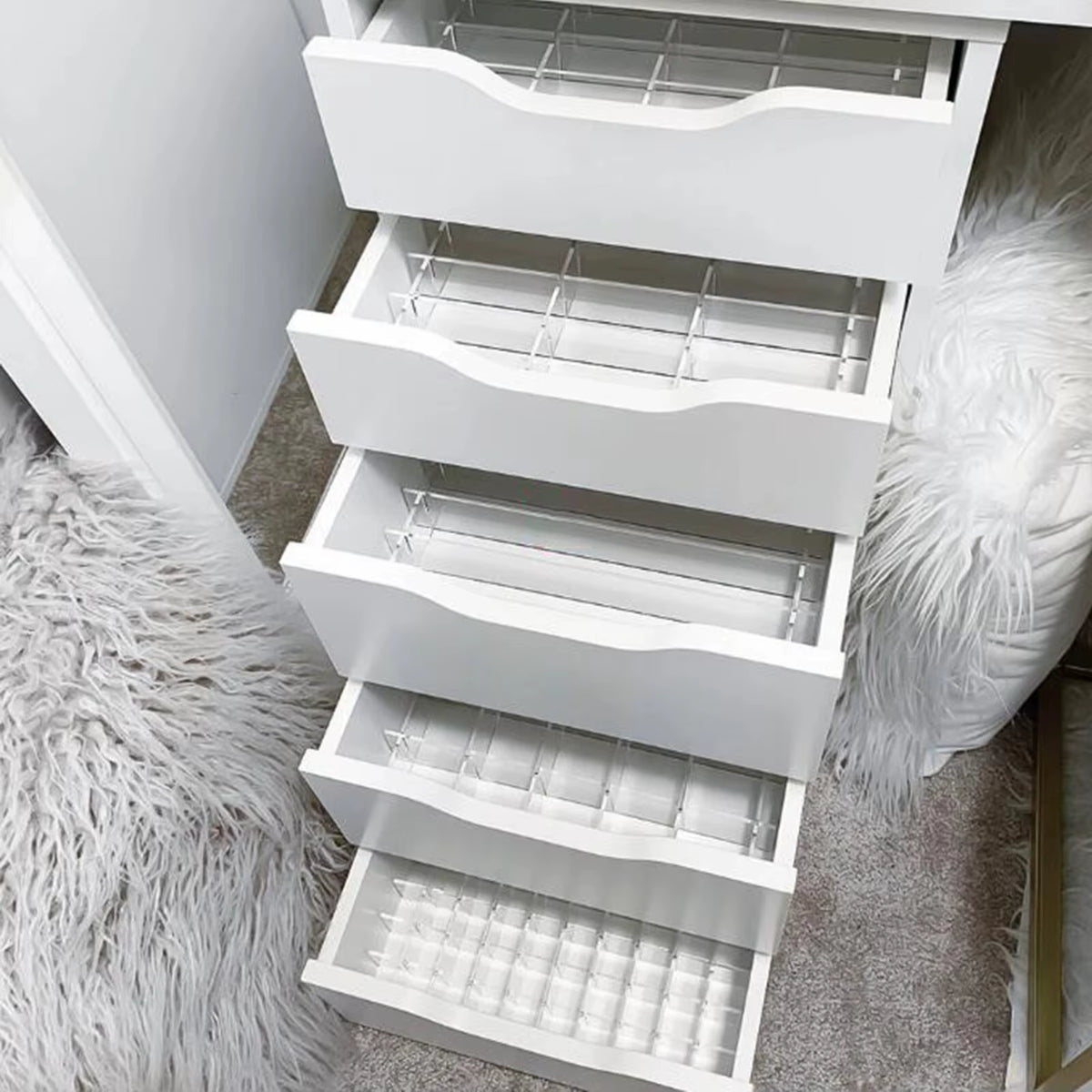 Acrylic Drawer Dividers 6 Piece – Clear Drawer Organizer Set – image 4