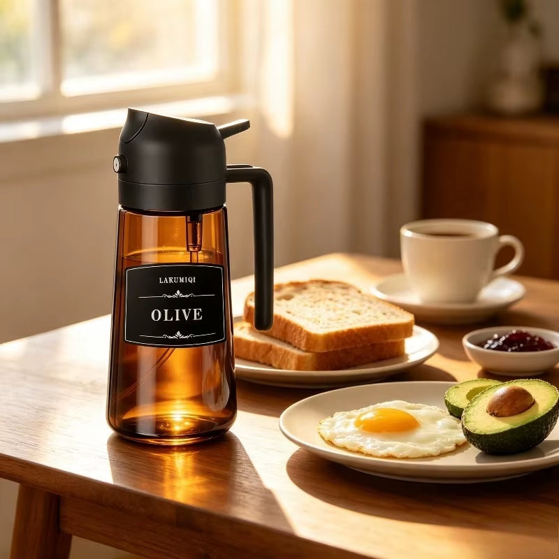 Olive Oil Sprayer & Dispenser 2-in-1 - 16oz Glass Bottle – image 4