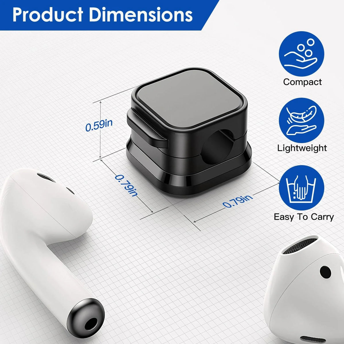 Magnetic Cable Clips 6-Pack, Adhesive Cord Organizer for Desk – image 4