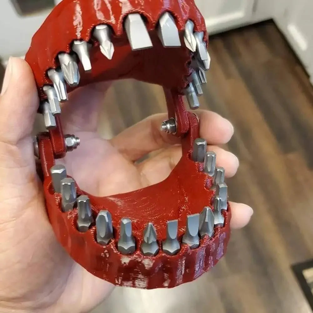 Funny Denture Bit Holder - Teeth Shaped 1/4 Inch Hex Screwdriver Bit Holder Gag Gift