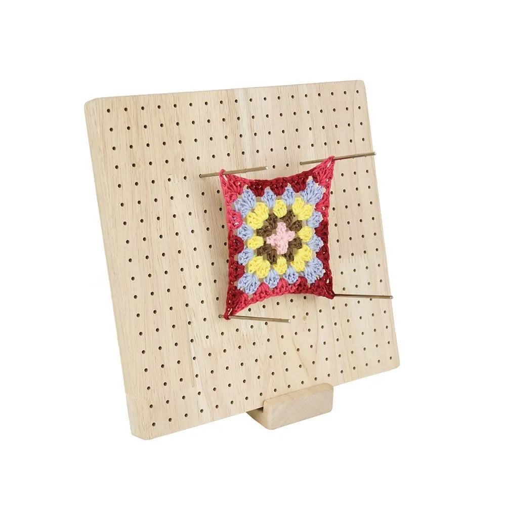 Crochet Blocking Board with 20 Pins, Wooden Granny Square Mat – image 7