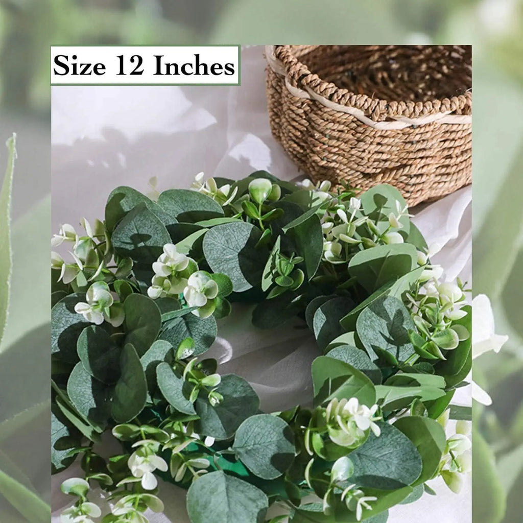 Eucalyptus Wreath - 35 cm Artificial Greenery Front Door Wreath – image 2