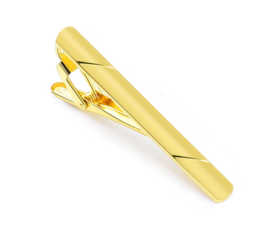 Tie Clip Set for Men – 4 Pcs Stainless Steel, Gold, Black and Silver – image 11