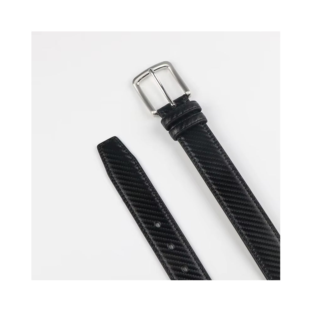 Leather Belt for Men – Cowhide Pin Buckle Dress Belt, 1 3/8 in – image 6
