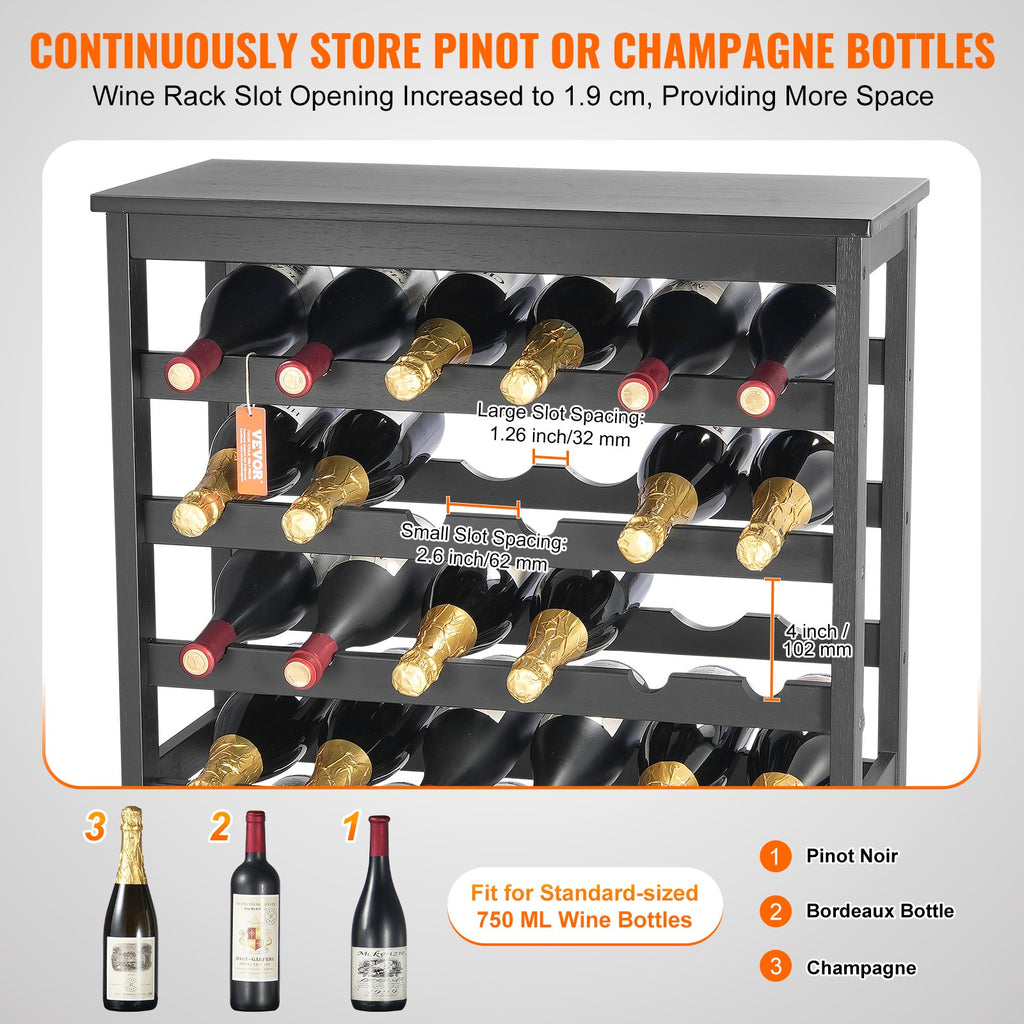 Bamboo Wine Rack, 42-Bottle 7-Tier Freestanding Display Shelf – image 5