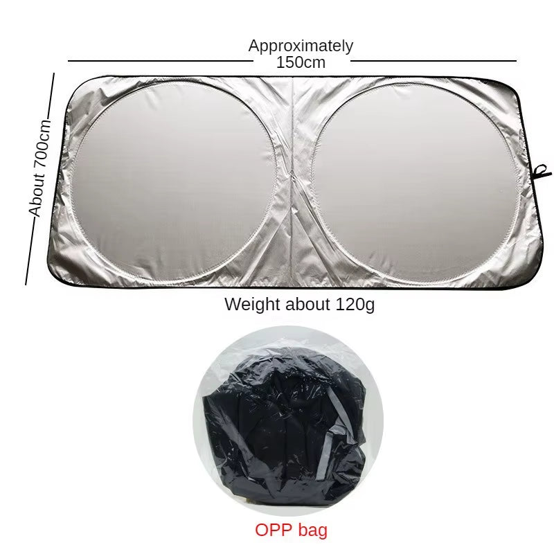 Windshield Sun Shade, Reflective Foldable Cover with Storage Bag