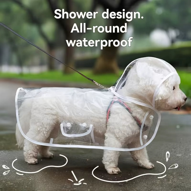 Clear Dog Raincoat - Hooded Waterproof PVC Rain Poncho for Dogs – image 2