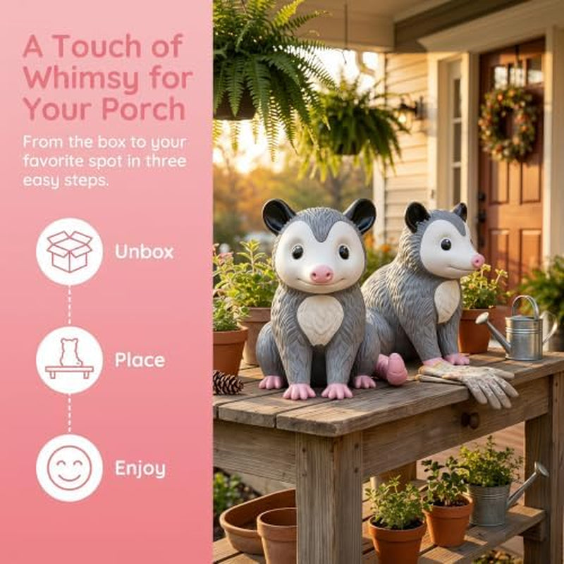 Opossum Porch Statue, Cute 3D Printed Possum Figurine – image 6