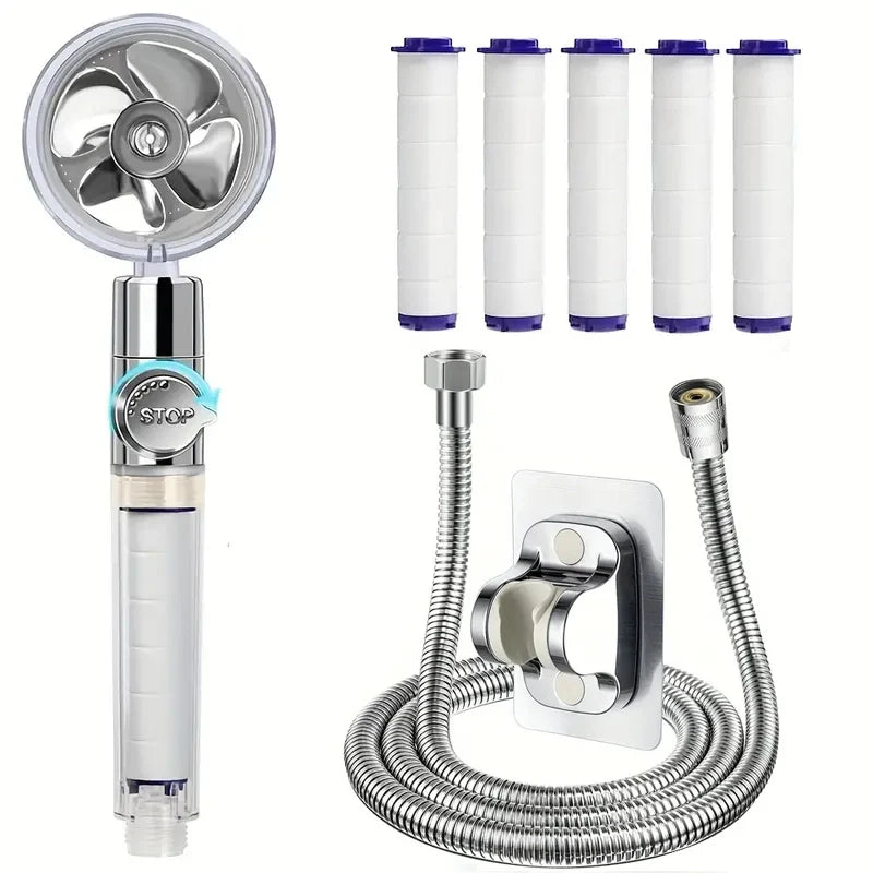 Turbo Fan Handheld Shower Head, 360 Rotating High Pressure Sprayer – image 13