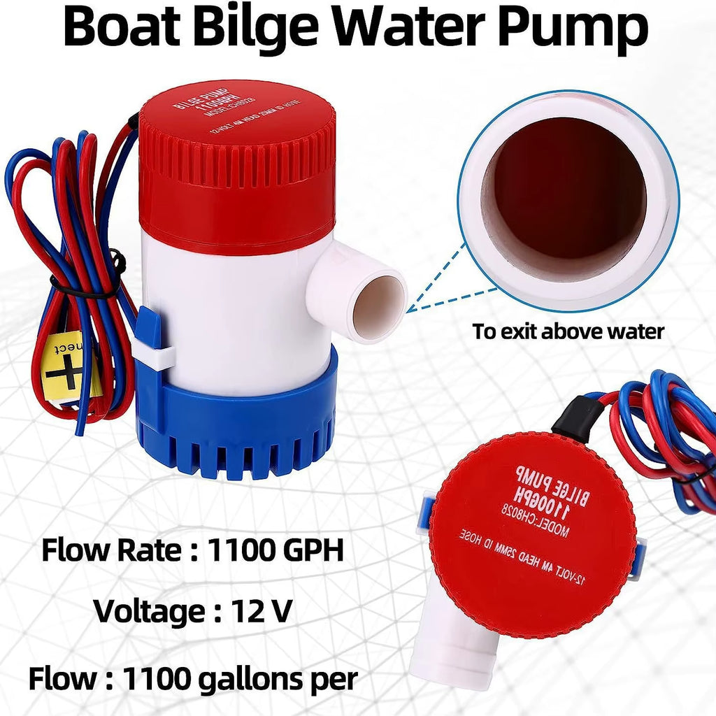 1100 GPH 12V Submersible Bilge Pump for Boats – image 3