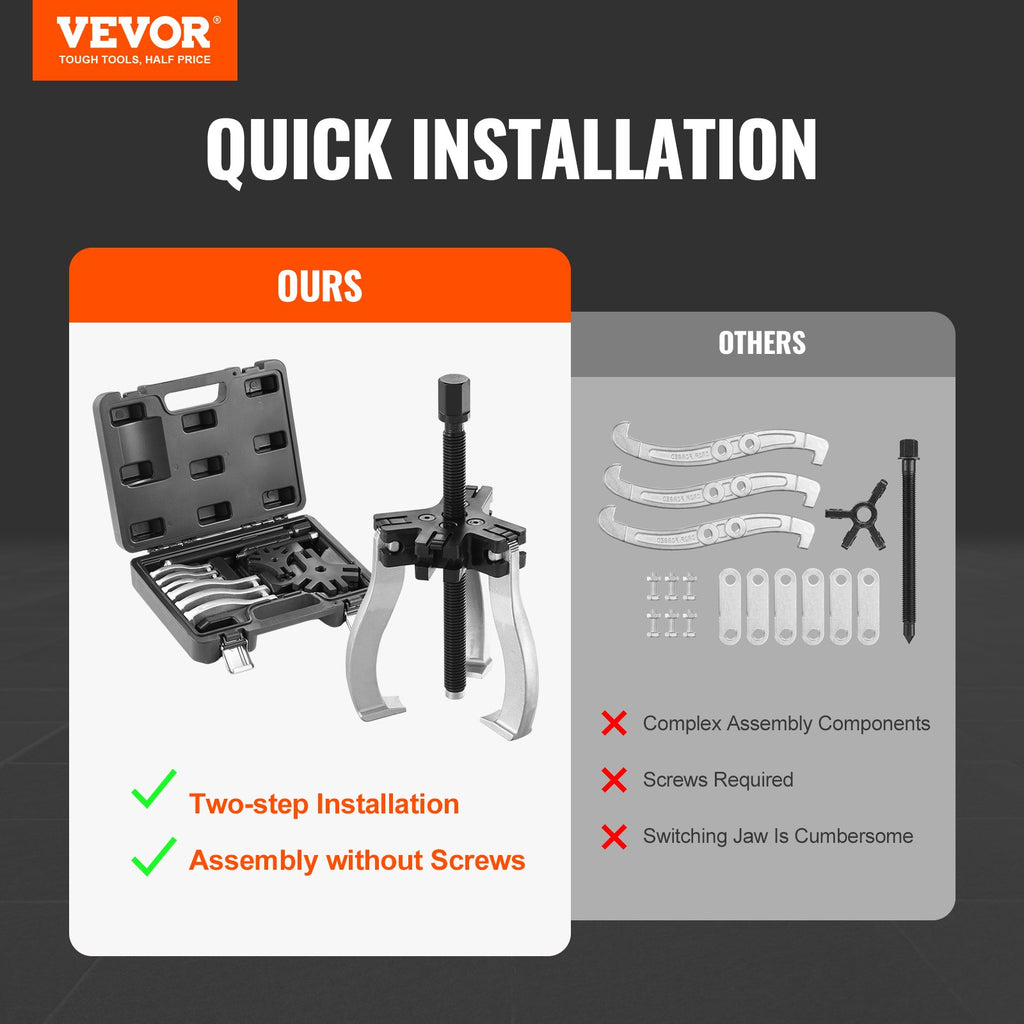 2-Piece Reversible Jaw Gear and Bearing Puller Set, 2 or 3 Jaw – image 8