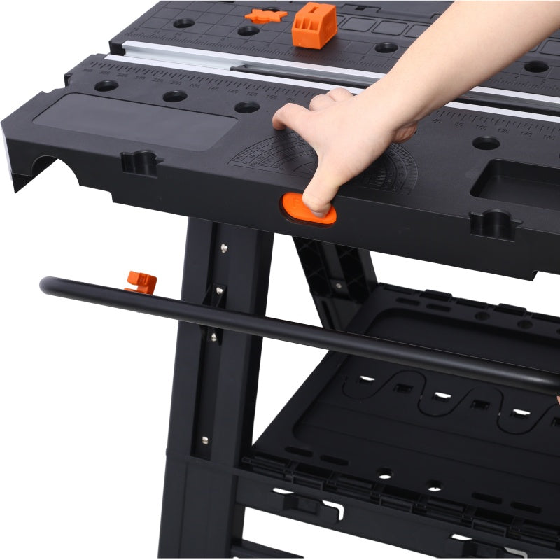2-in-1 Folding Workbench and Sawhorse with 2 Clamps – image 6