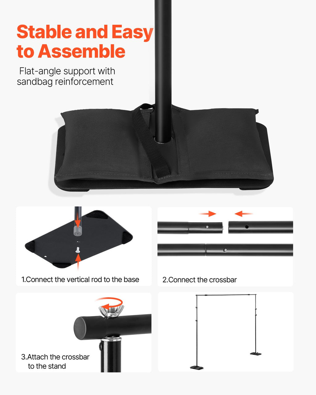 Adjustable 8.5 x 10 Ft Photo Backdrop Stand Kit With Carry Bag – image 5