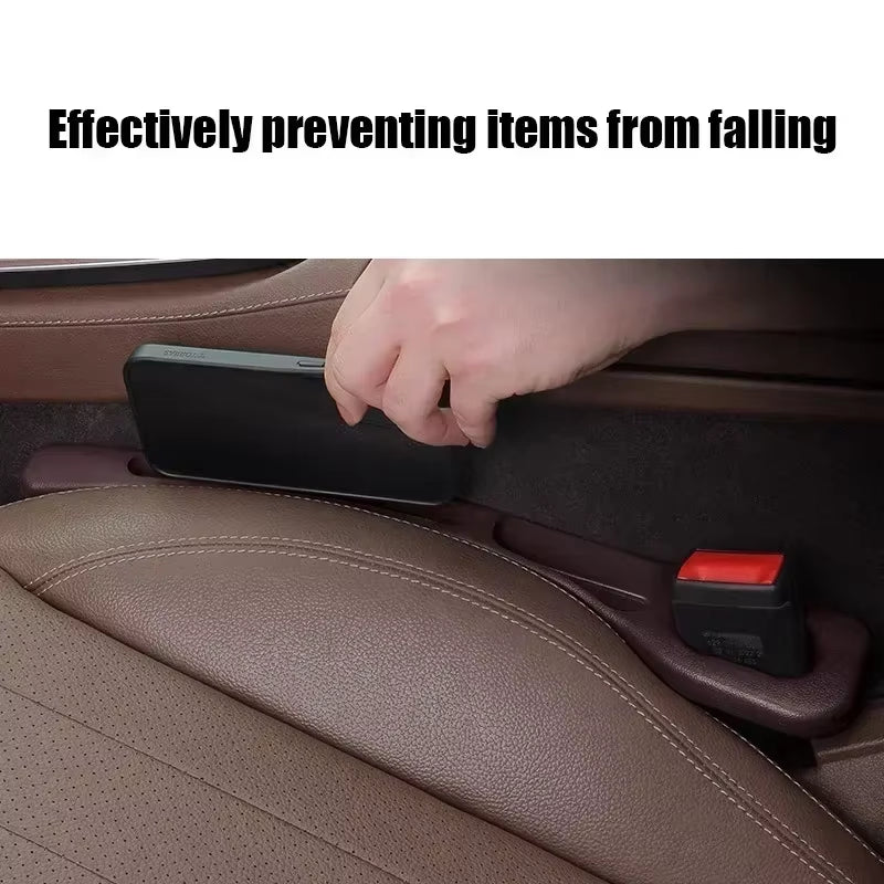 Car Seat Gap Filler 1 Pair - PU Leather Console Side Organizer – image 3