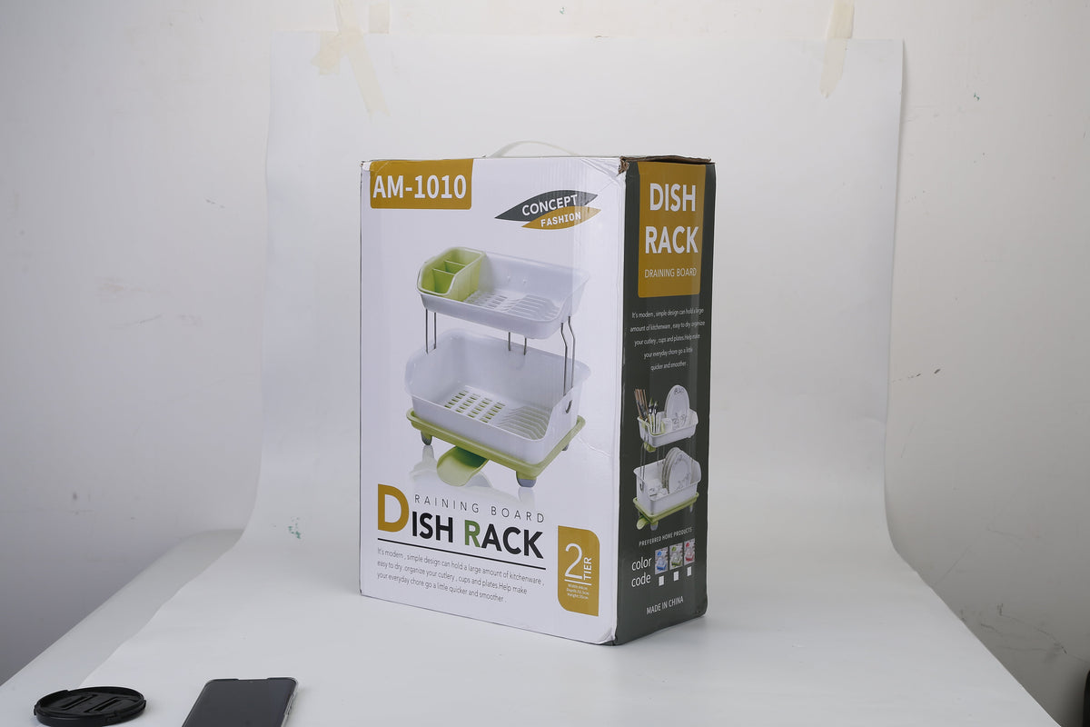 Dish Drying Rack 2-Tier – Drainer with Cutlery Holder – image 5