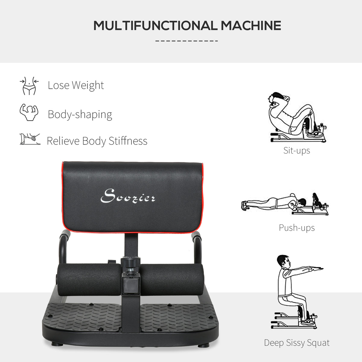 Sit Up Bench Machine – 3-in-1 Push Up, Sit Up & Squat Station – image 7