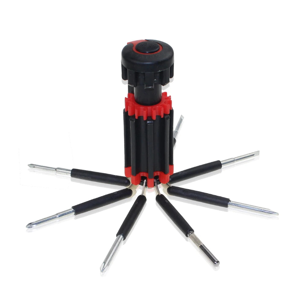 8-In-1 Folding Screwdriver with LED Light - Pocket Multi-Bit Repair Tool