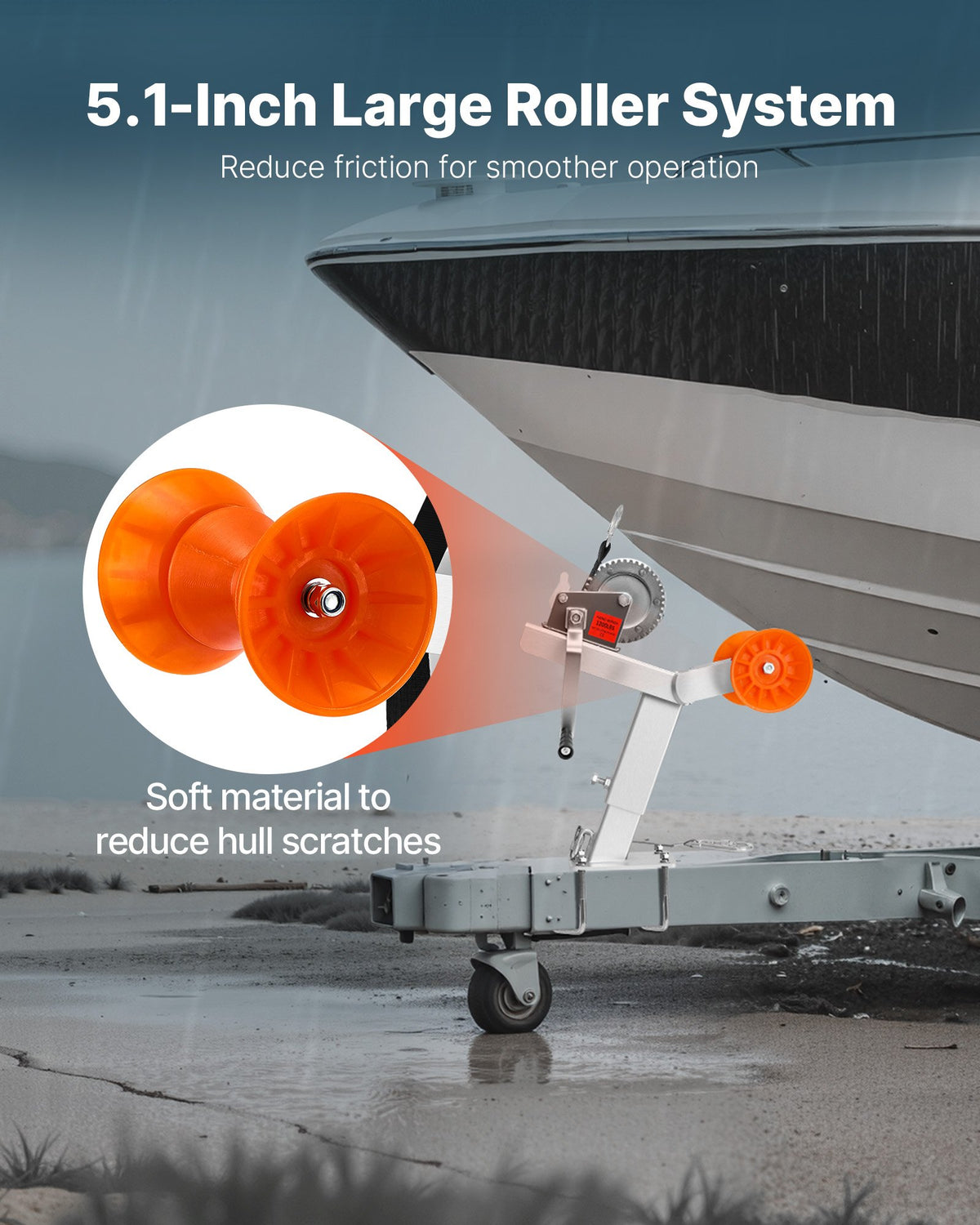 Boat Trailer Winch Post Kit with 1200 Lb Hand Winch and 25 Ft Strap