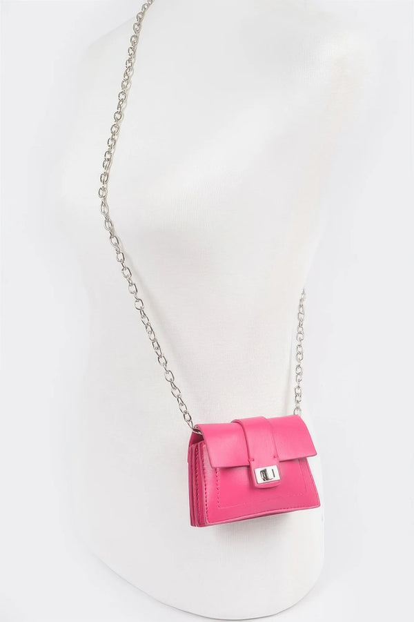 Crossbody Card Wallet with Flap and Strap, Faux Leather