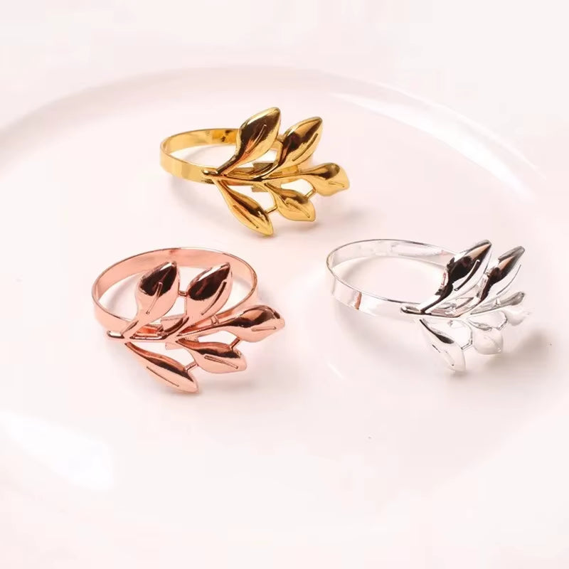 Napkin Rings – 12-Piece Metal Autumn Leaf Set – image 5