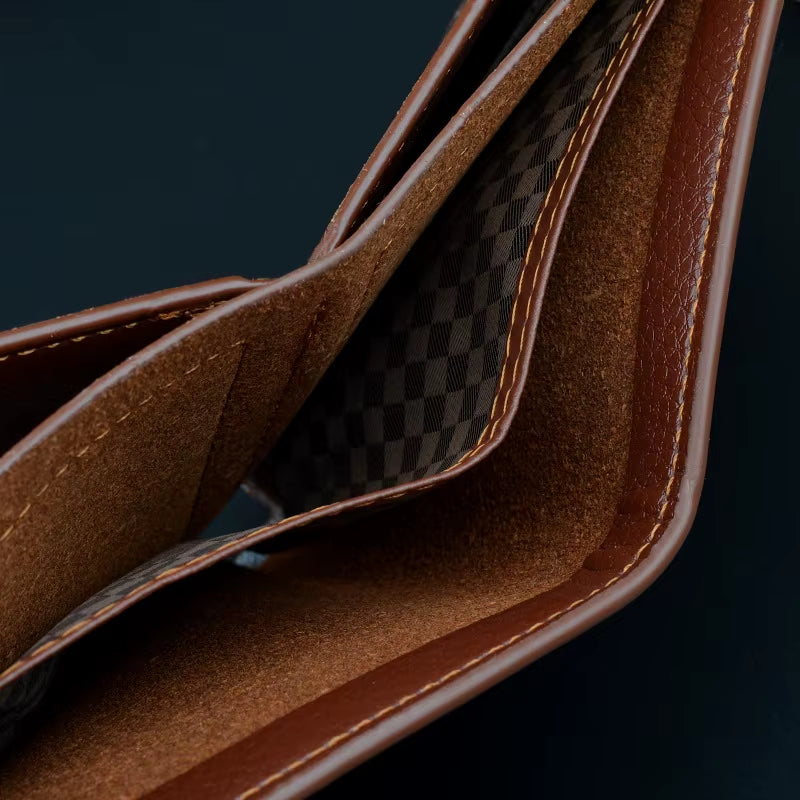 Men's Slim Bifold Wallet - Lychee Texture Soft Faux Leather – image 5