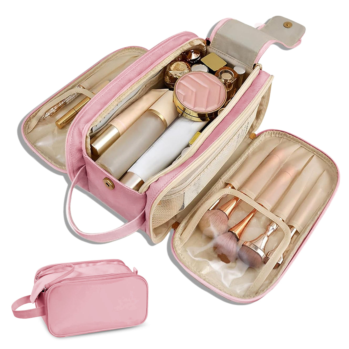 Hanging Toiletry Bag, Large Travel Organizer with Double Zipper – image 6
