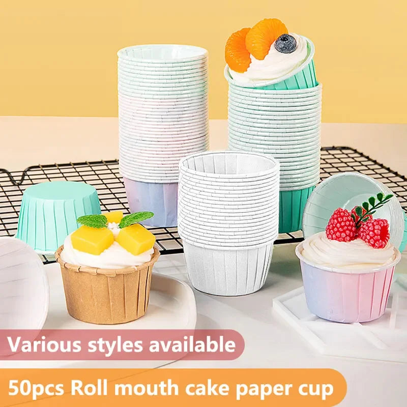 Cupcake Liners 50 Pack - Large Muffin Baking Paper Cups