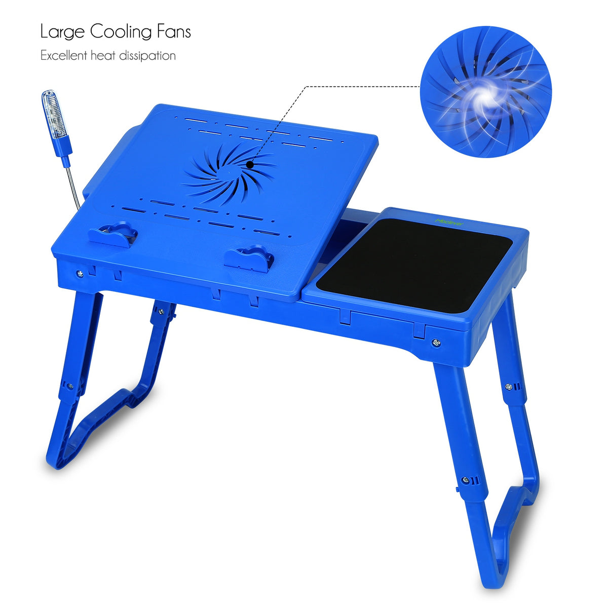 Foldable Laptop Bed Tray with Cooling Fan, LED Light and USB Ports – image 16
