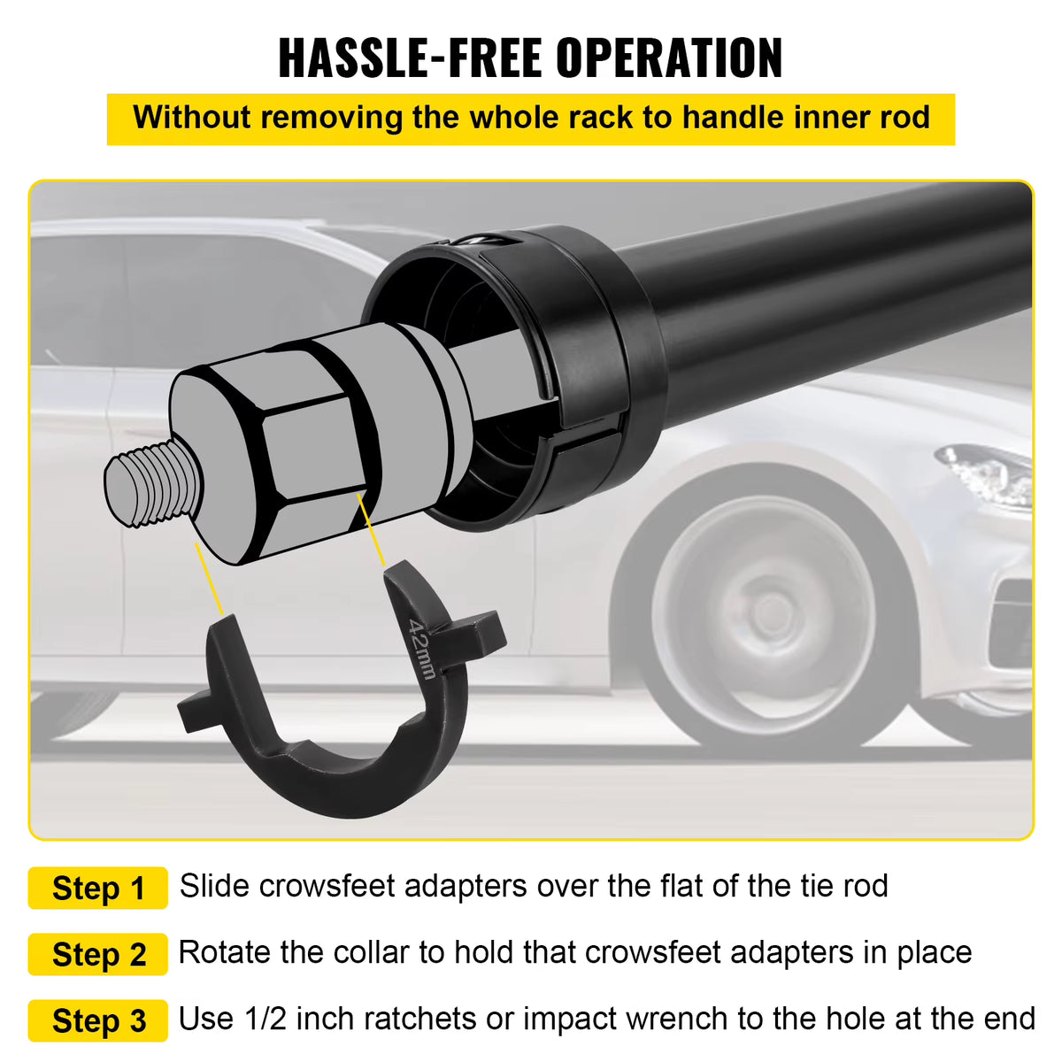 Inner Tie Rod Tool Kit with 12 Crowfoot Adapters, 1/2 in Drive – image 6