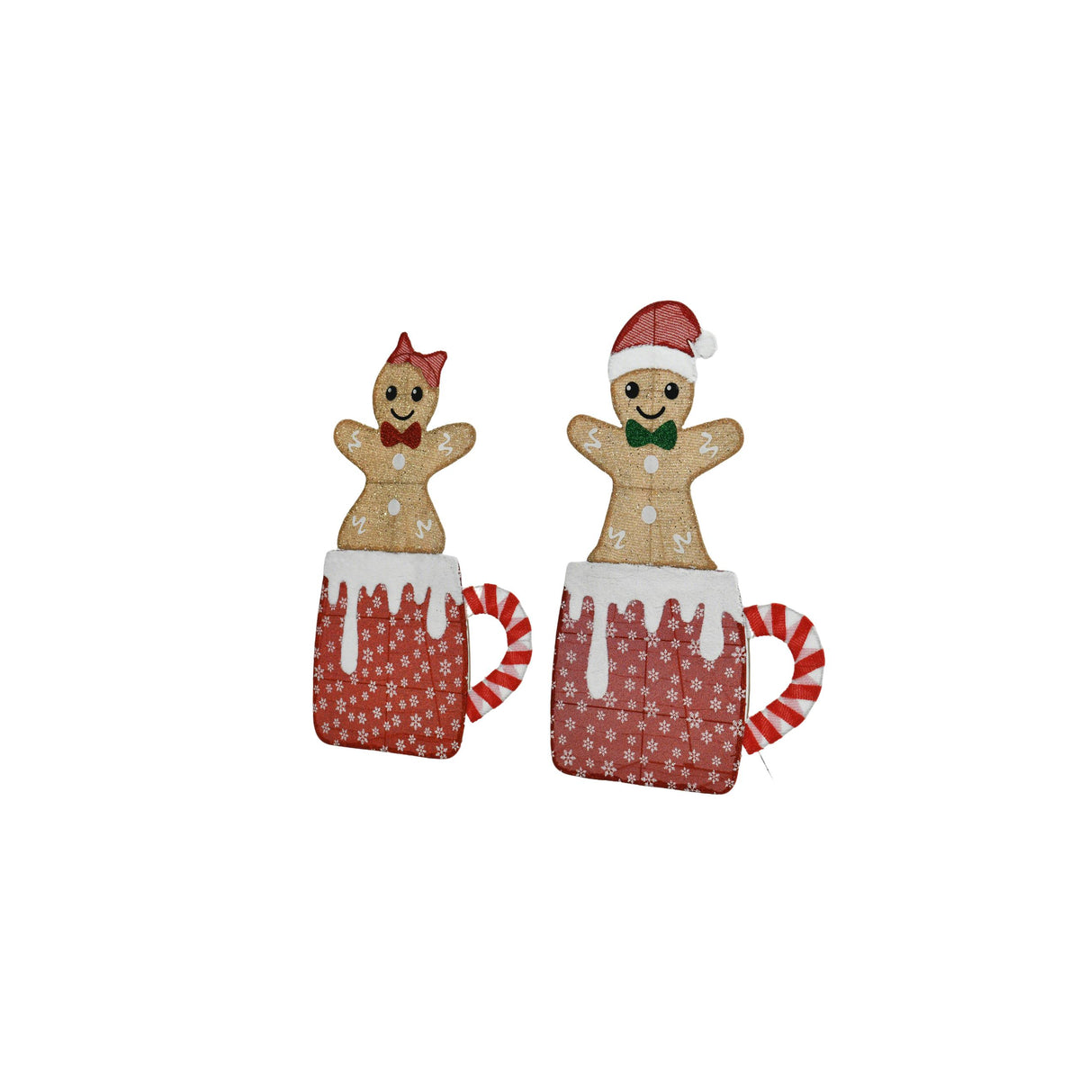 Gingerbread Man Cup Light-Up Christmas Decoration Set
