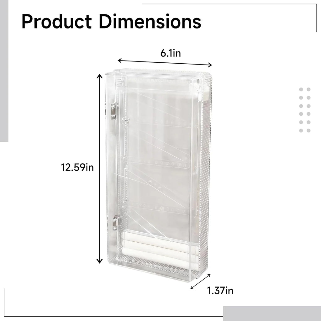 Wall Jewelry Organizer - Hanging Case with Hooks and Trays – image 2