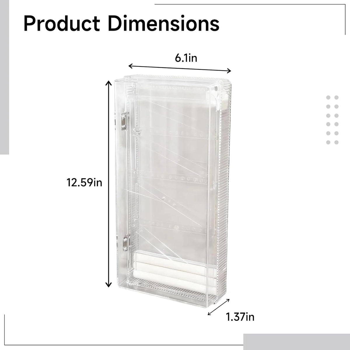 Wall Jewelry Organizer - Hanging Case with Hooks and Trays – image 2